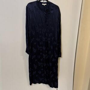 Elegant Navy Blue Floral Dress